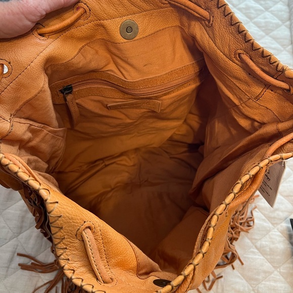 Free People Orange Fringe Tote/Hobo bag - Picture 8 of 14
